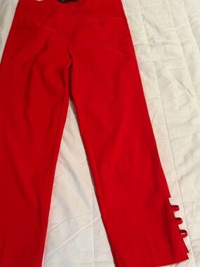 Crimson Red Insight Crop Pants with Ladder Cutout Hems - Size 4